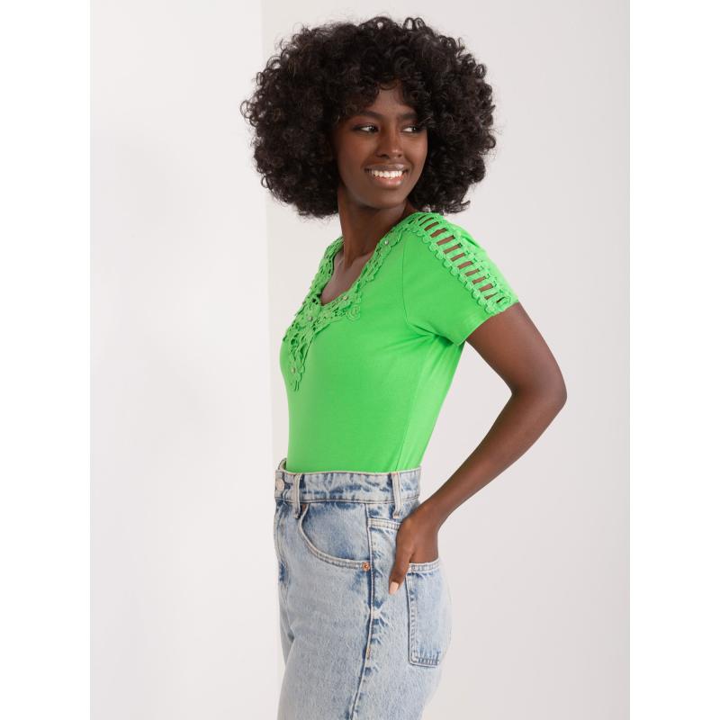 Dámská halenka s krajkou KIR světle zelená