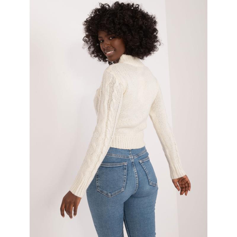 Dámský svetr s polovičním rolákem MAYFLIES ecru