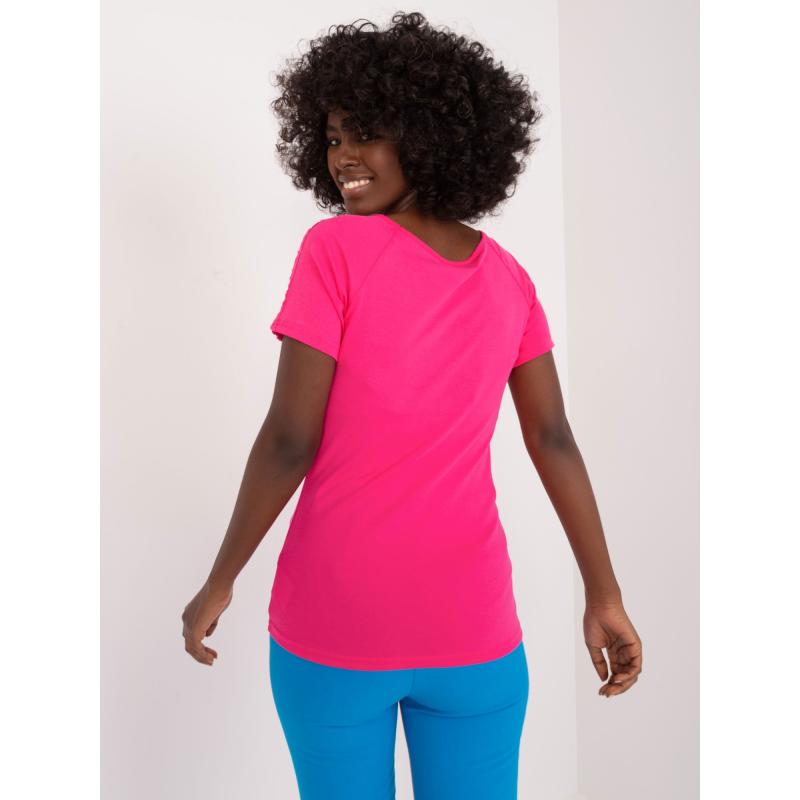 Dámská halenka s krajkou a aplikací ROMA tmavě růžová 