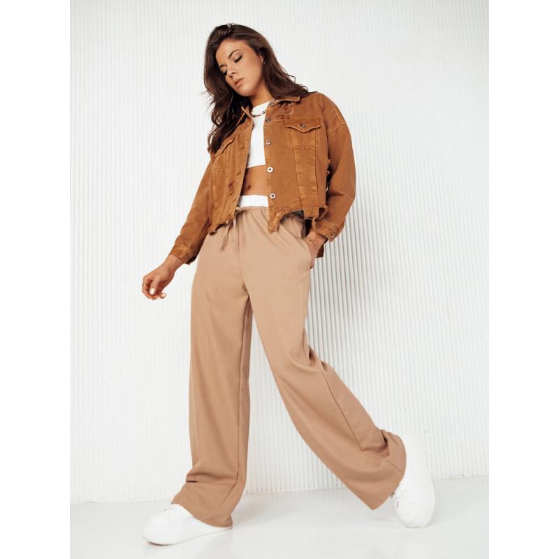 Dámská džínová bunda oversize MOLI hnědá