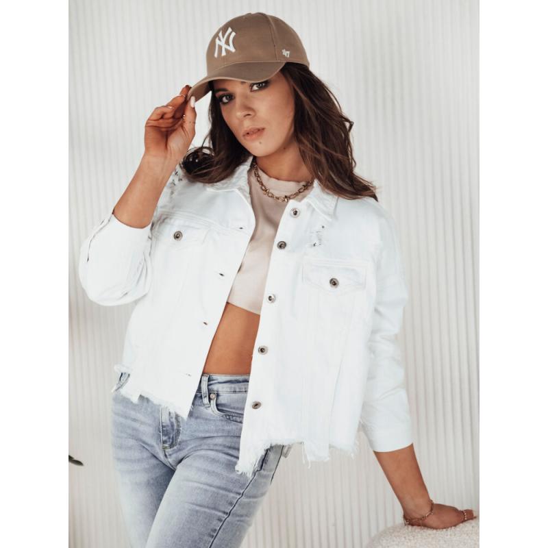 Dámska nadrozmerná džínsová bunda MOLI biela
