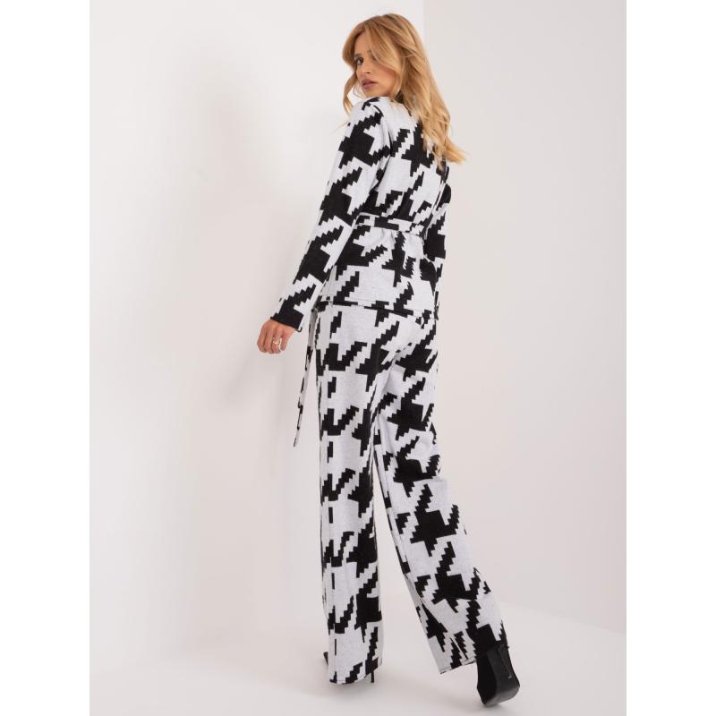 Dámský ležérní komplet se vzorem CINDY šedočerný 