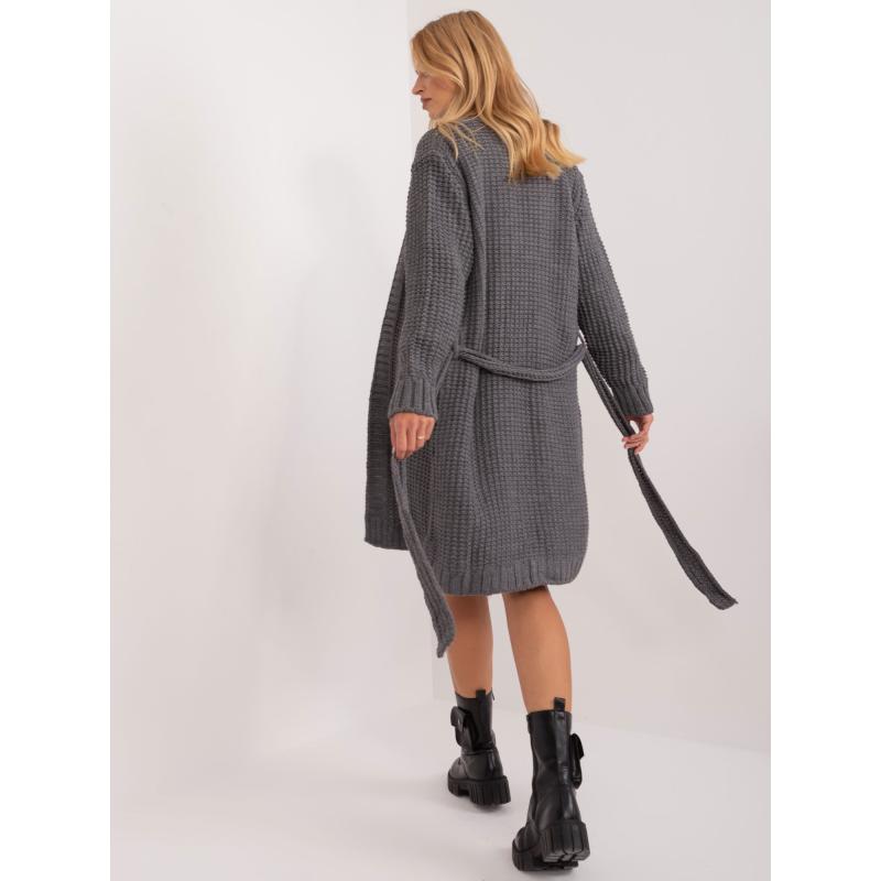 Dámský svetr s kapsami LOLA tmavě šedý 