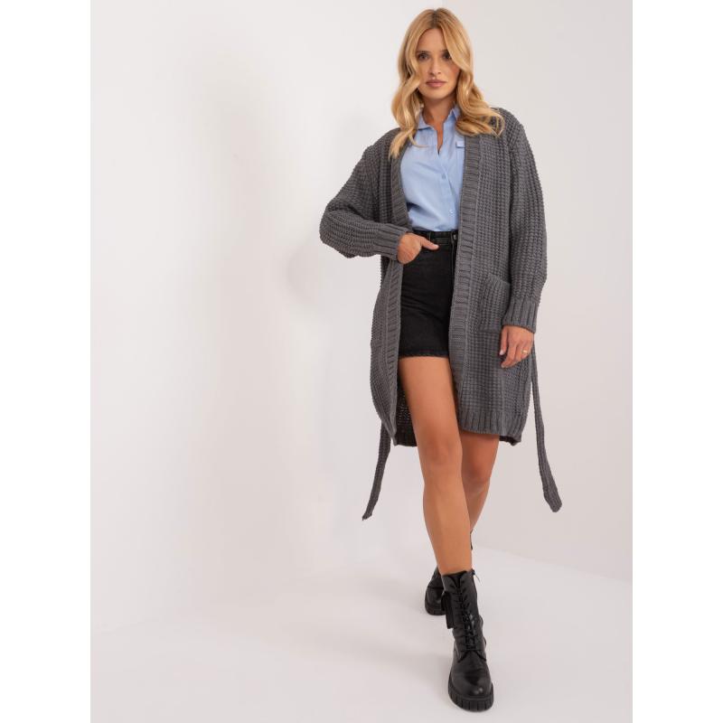 Dámský svetr s kapsami LOLA tmavě šedý 