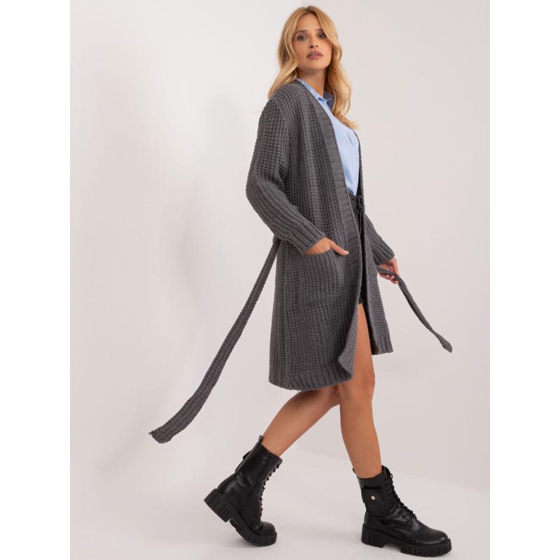 Dámský svetr s kapsami LOLA tmavě šedý 