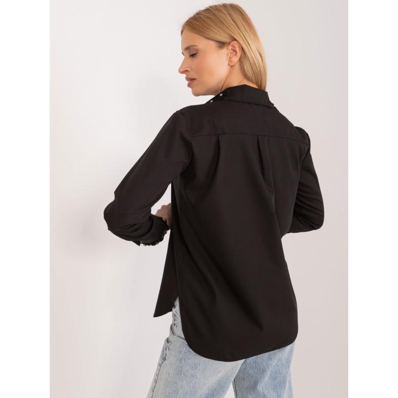 Dámská košile s ozdobnými knoflíky MERA černá