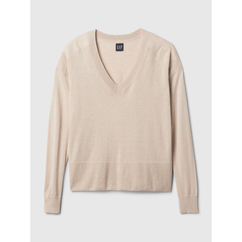 Ľanový sveter s rozparky