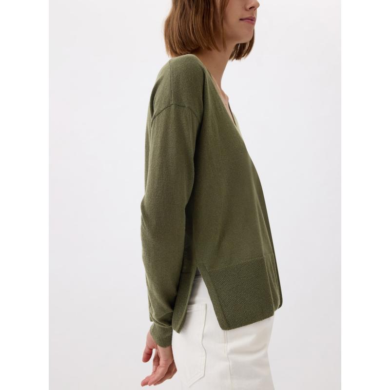 Ľanový sveter s rozparky