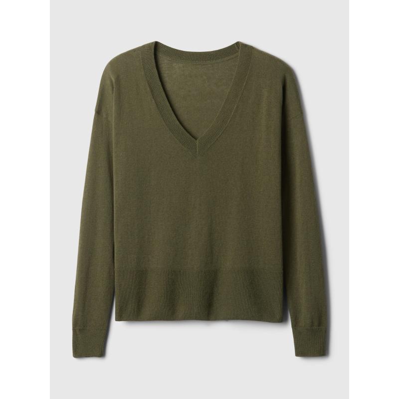 Ľanový sveter s rozparky