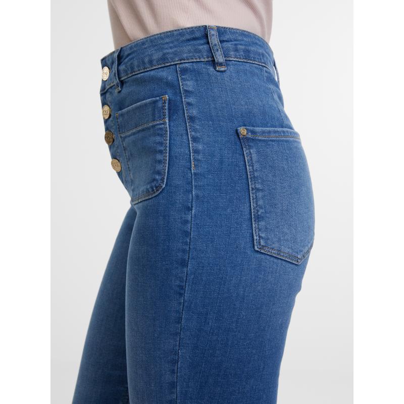 Kék női bootcut farmer