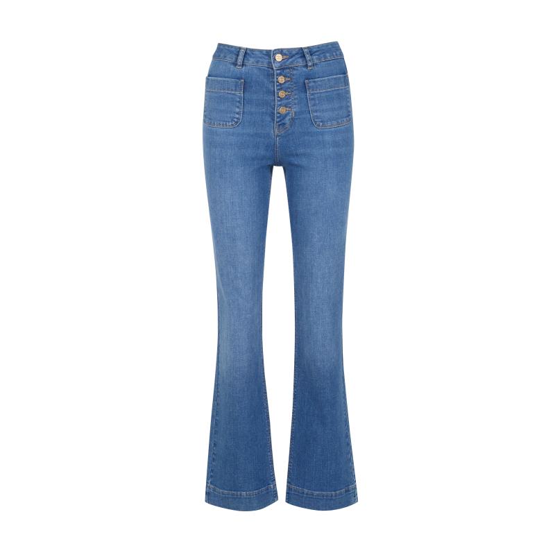 Kék női bootcut farmer