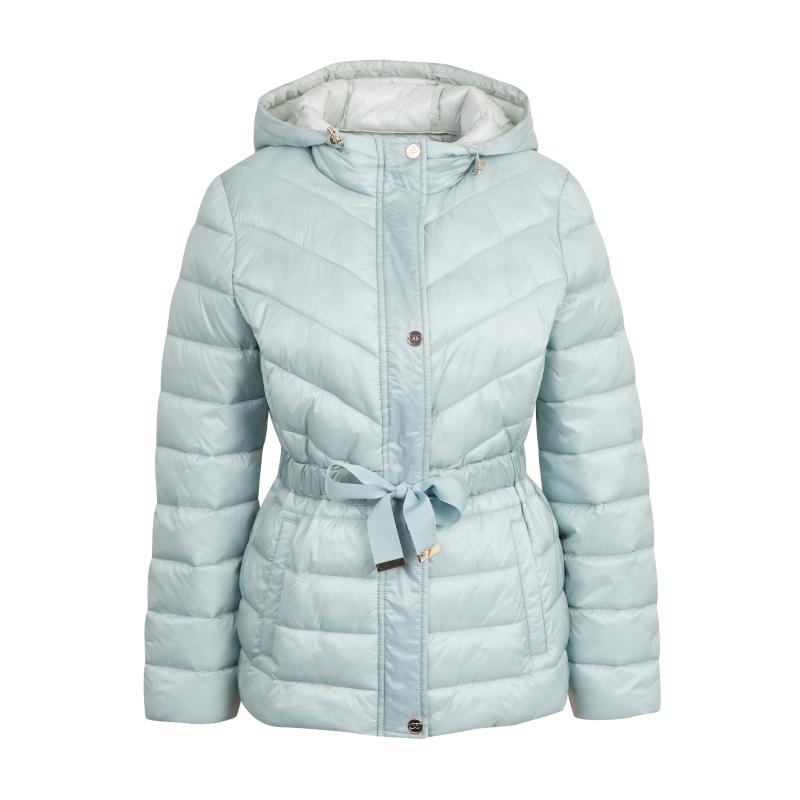 Szürke női téli steppelt kabát