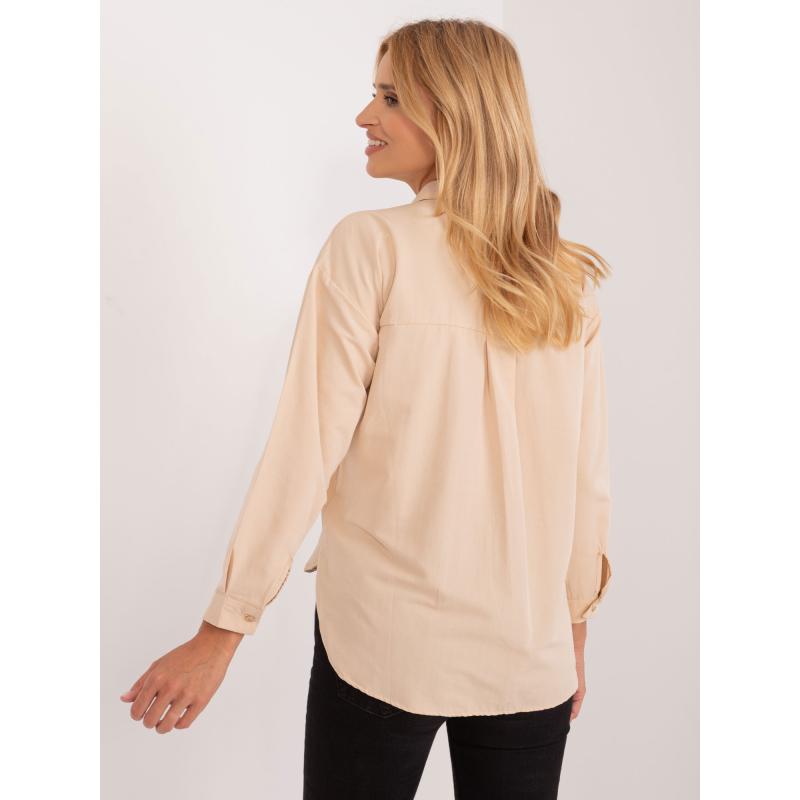 Női hosszú ujjú, gombos ing REVA bézs színű