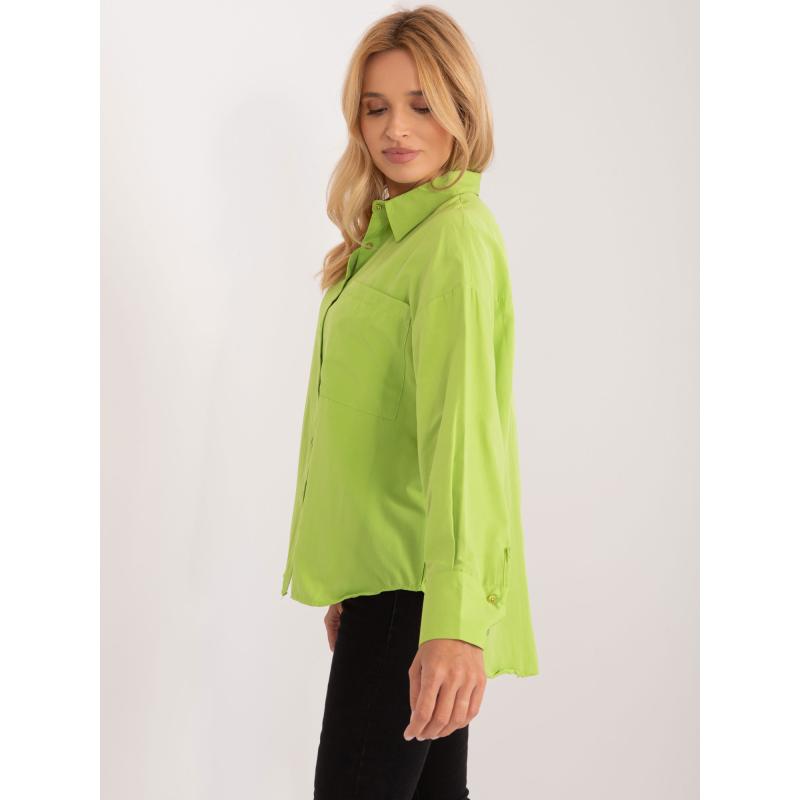 Női oversize galléros ing NIKA lime zöld