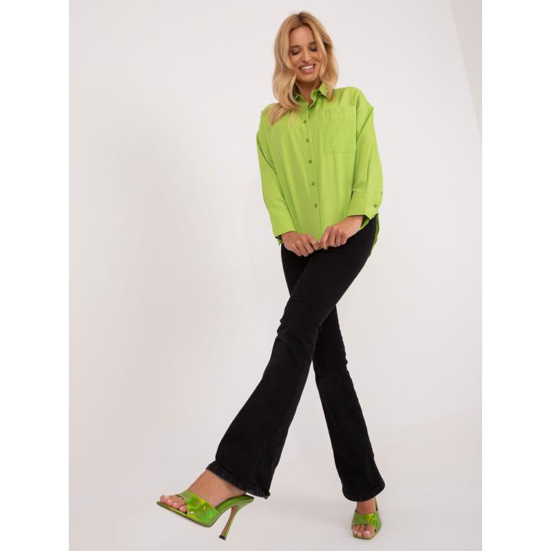Női oversize galléros ing NIKA lime zöld