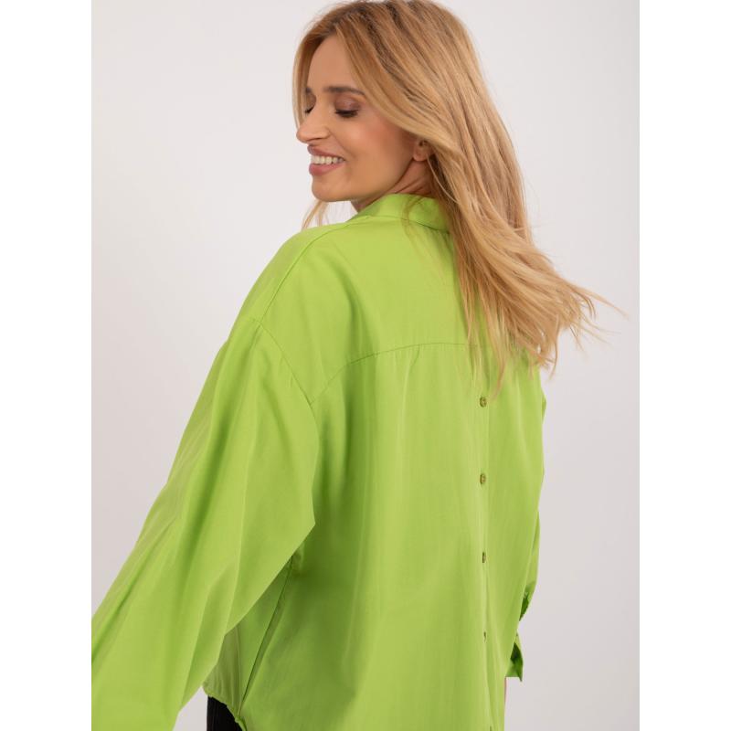 Női oversize galléros ing NIKA lime zöld