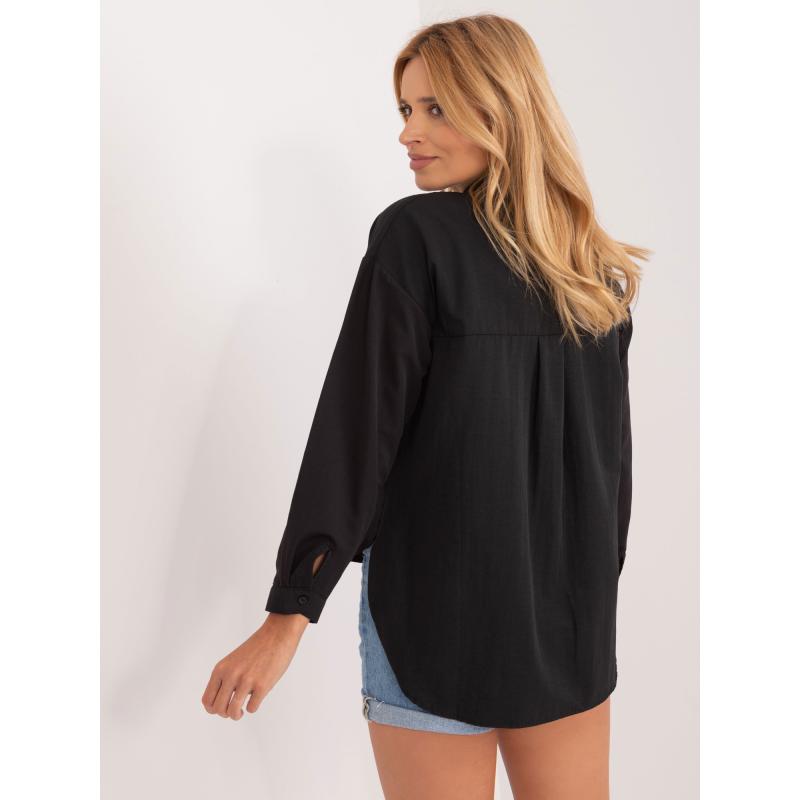 Dámská košile s aplikací na kapse CETA černá 