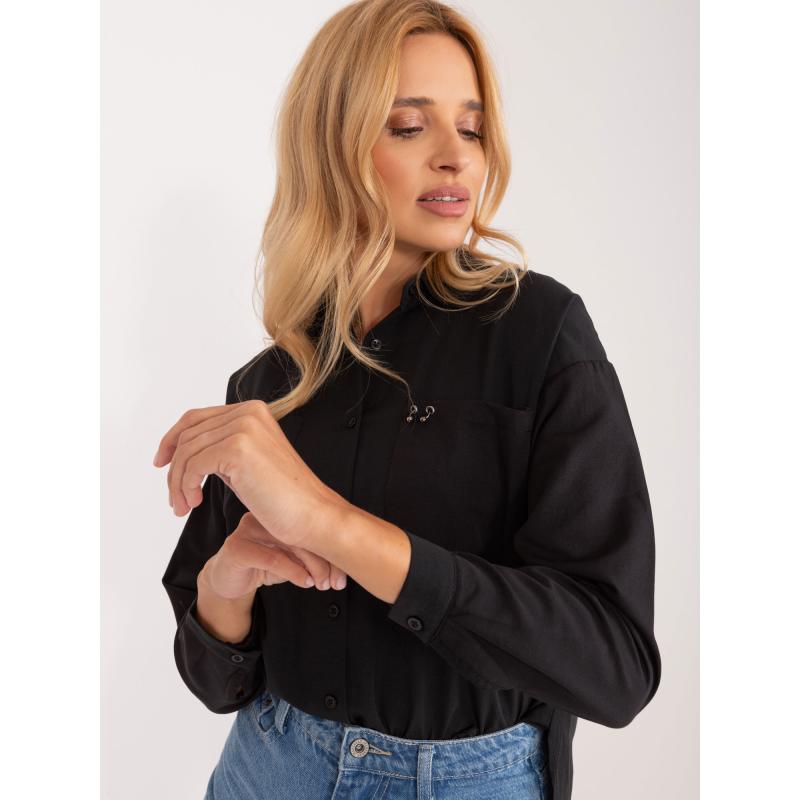 Dámská košile s aplikací na kapse CETA černá 