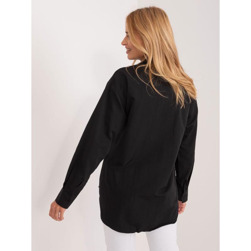 Női gombos ing felvarrt zsebbel BETA fekete