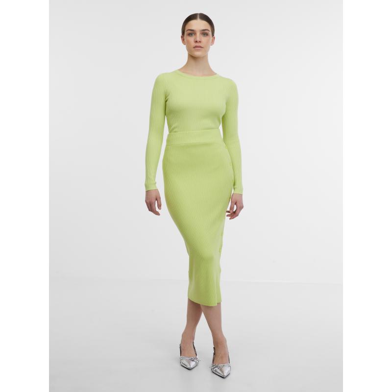 Svetlozelený dámsky rebrovaný sveter