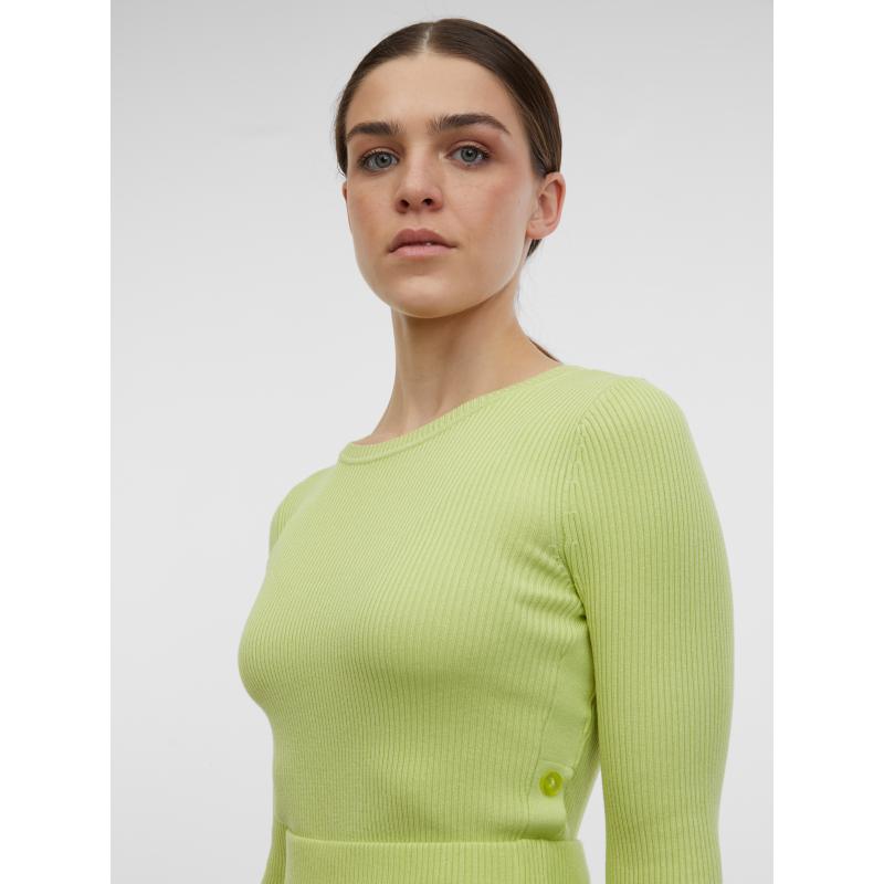 Svetlozelený dámsky rebrovaný sveter