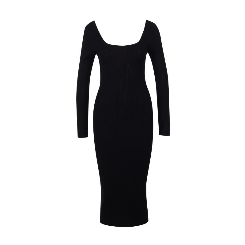 Černé dámské svetrové šaty