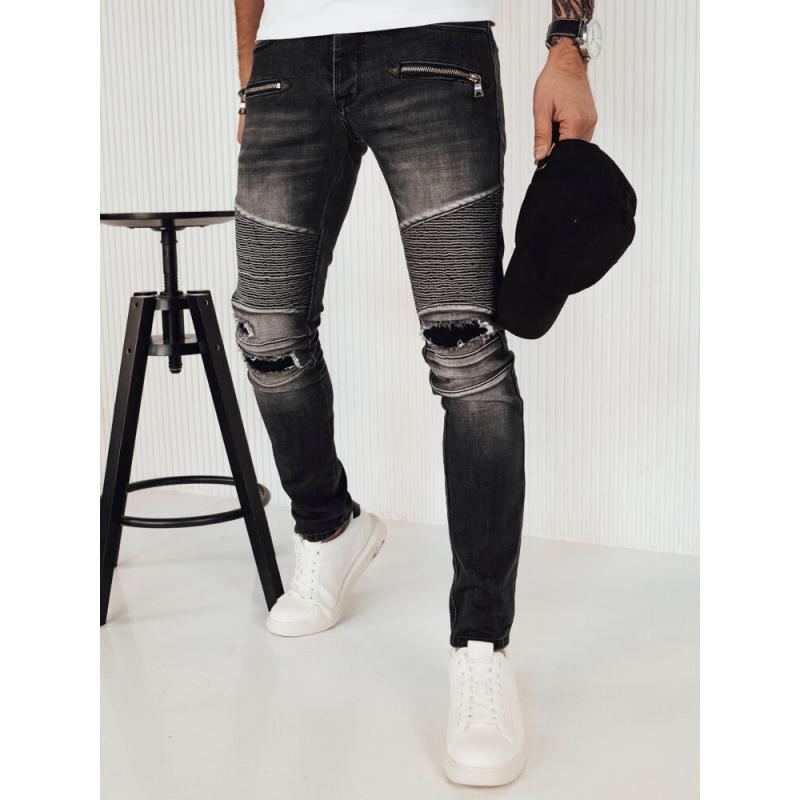 Pánské t džínové kalhoty RIGAS tmavě šedé
