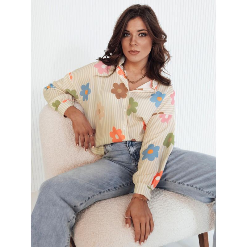 Női oversize ing PLANTINA bézs színben