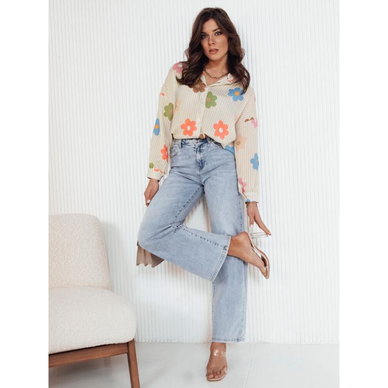 Női oversize ing PLANTINA bézs színben