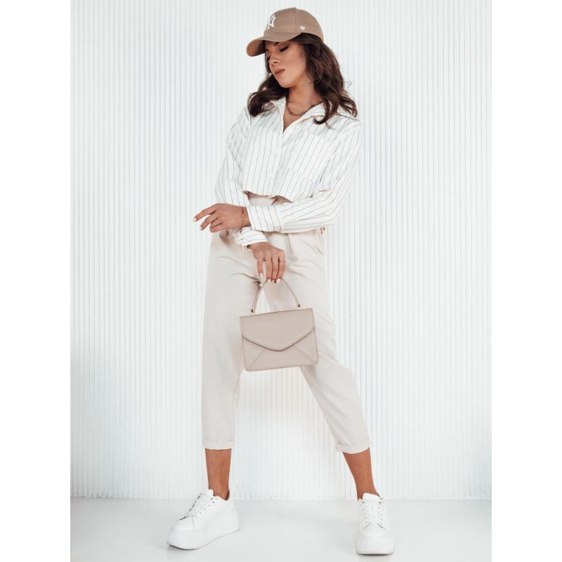 Női csíkos ing GIRSA ecru