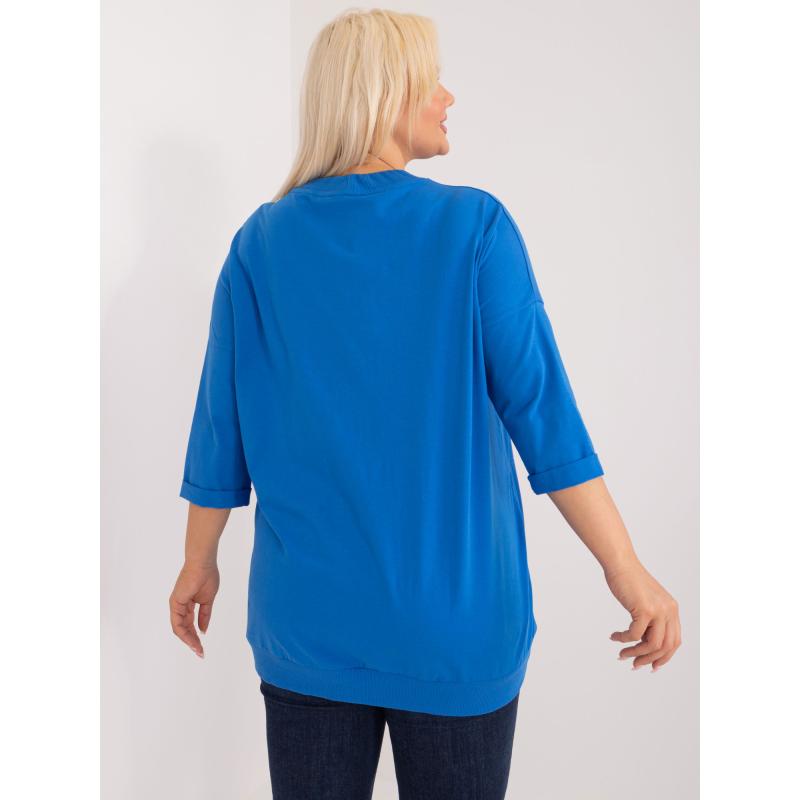 Dámská halenka se zavazováním plus size REAV tmavě modrá 