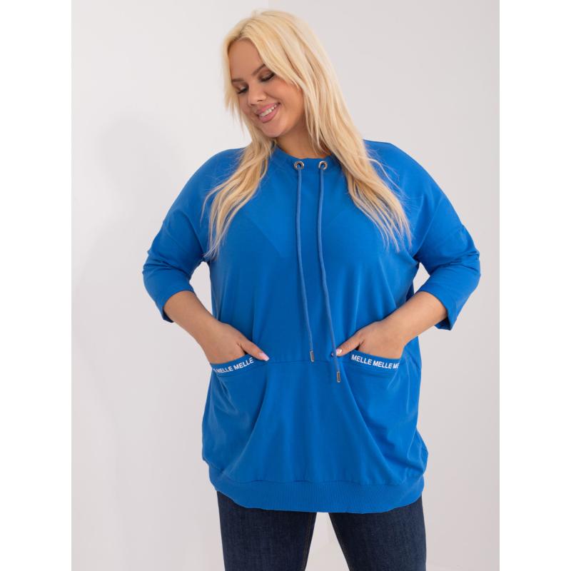 Dámská halenka se zavazováním plus size REAV tmavě modrá 