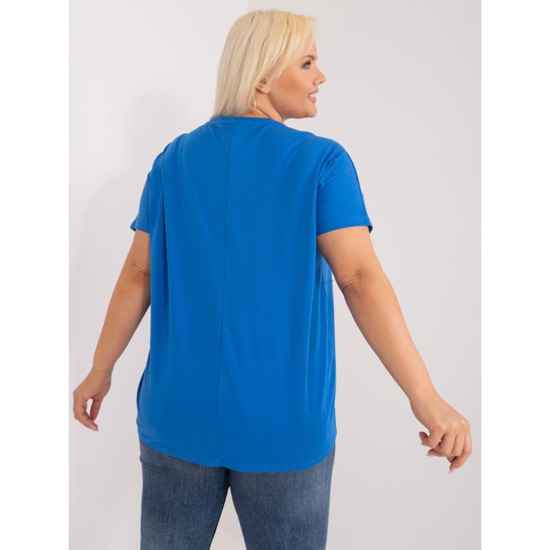 Dámská halenka plus size z bavlny FIRA tmavě modrá 