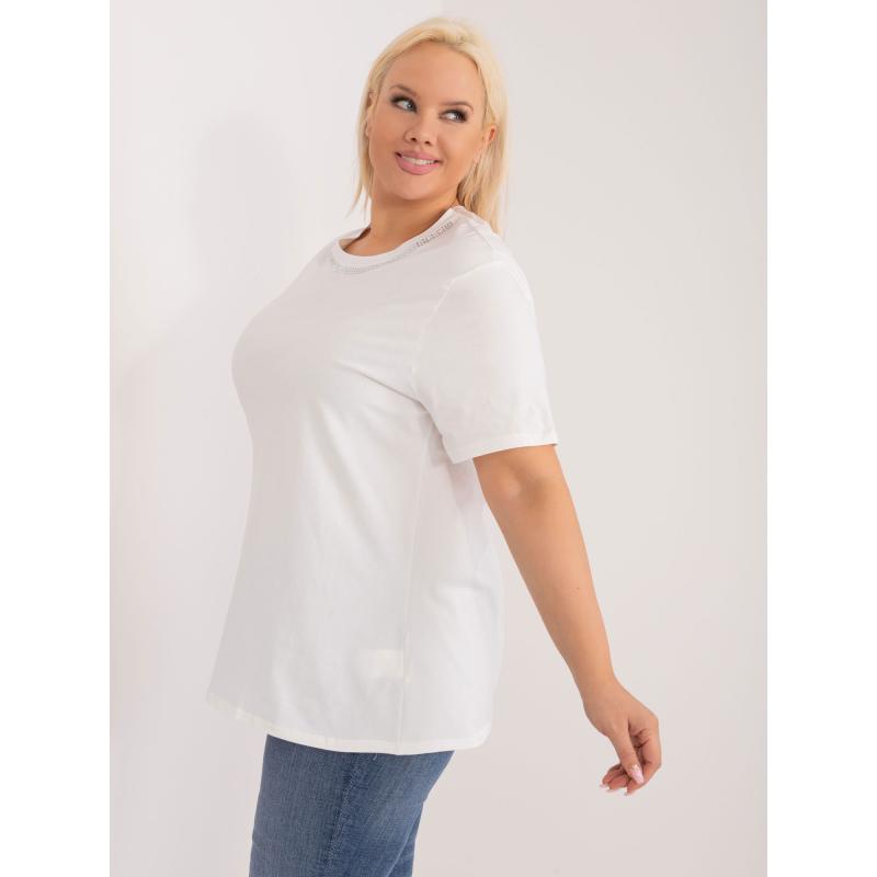 Dámská halenka se síťovinou plus size POTA ecru  