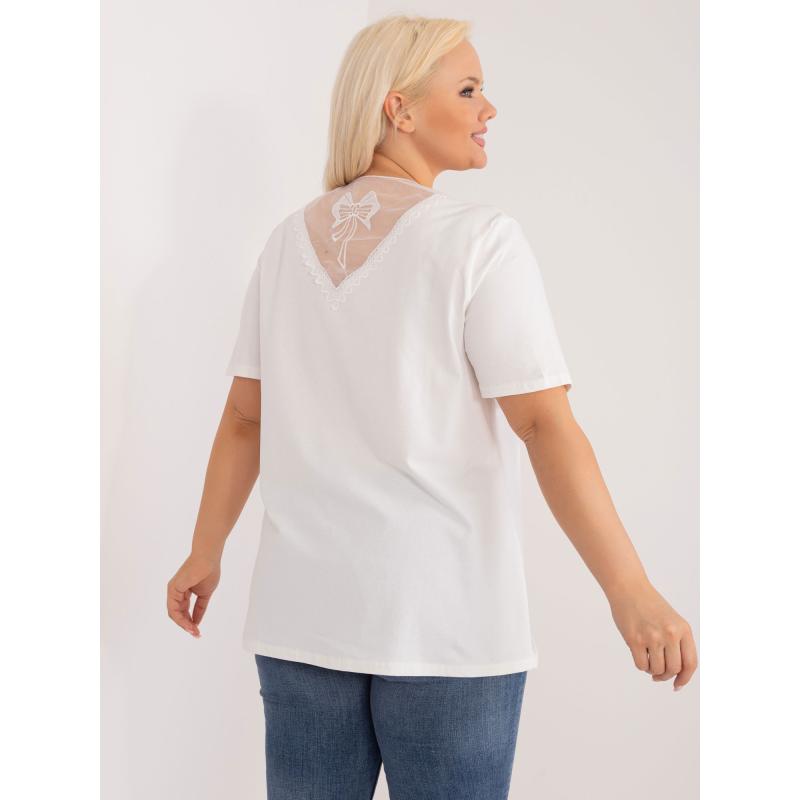 Dámská halenka se síťovinou plus size POTA ecru  