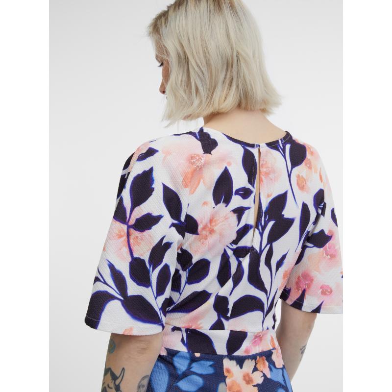 Sötétkék női virágos overall