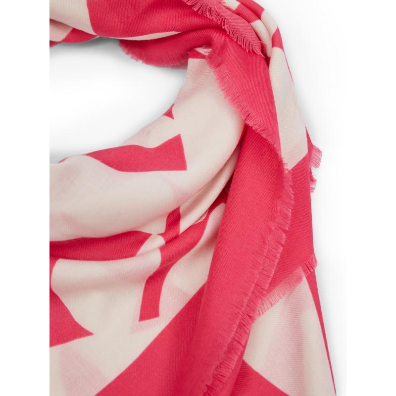 Rózsaszín mintás női sál