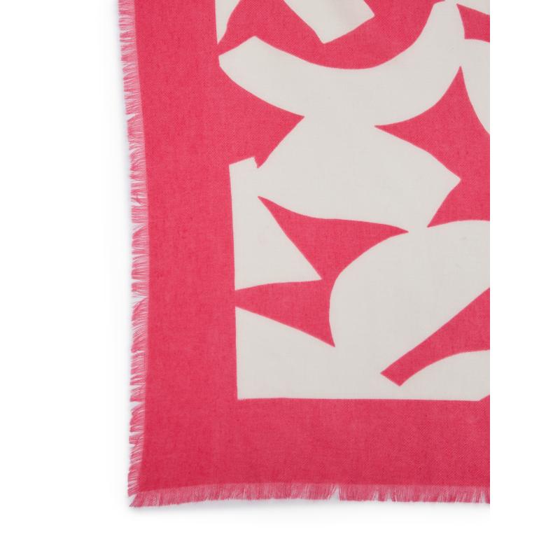 Rózsaszín mintás női sál