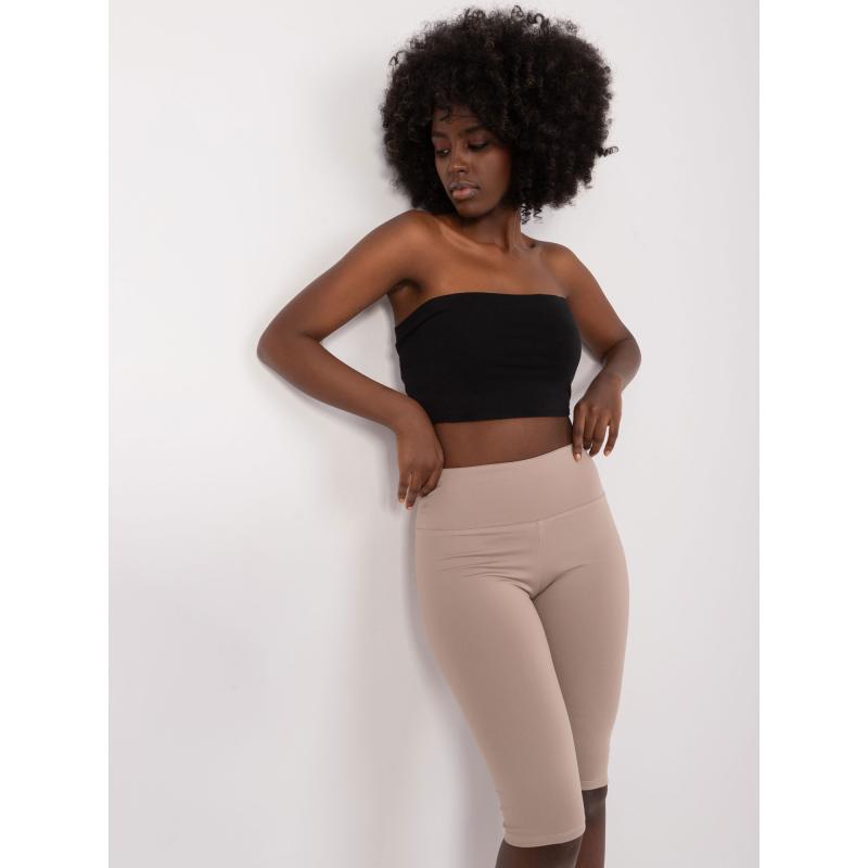 Dámské šortky hladké cyklistické SPORT tmavě béžové 