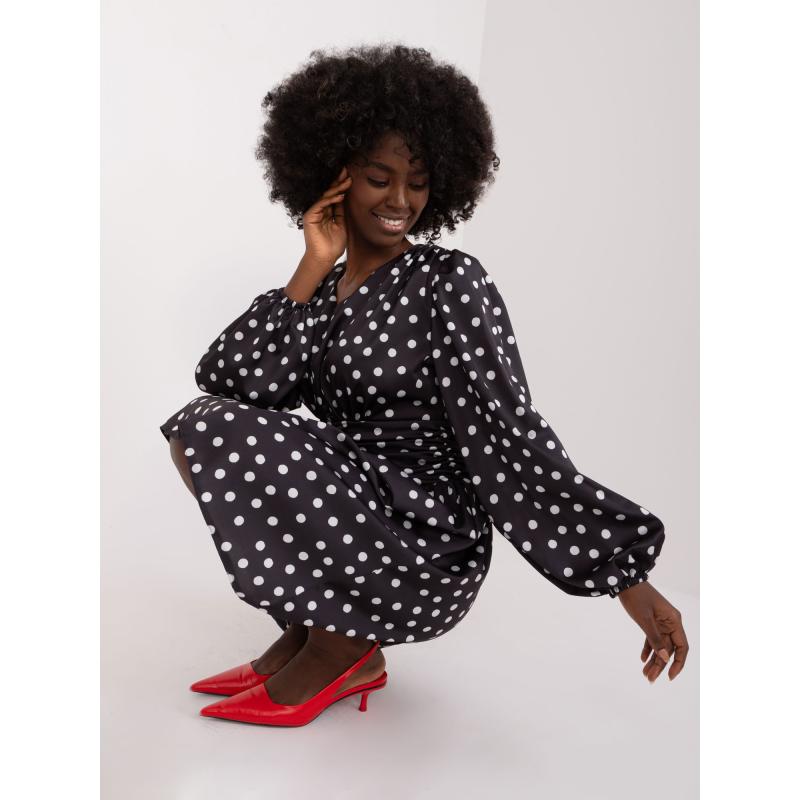 Női ruha fodros ujjakkal TELA fekete