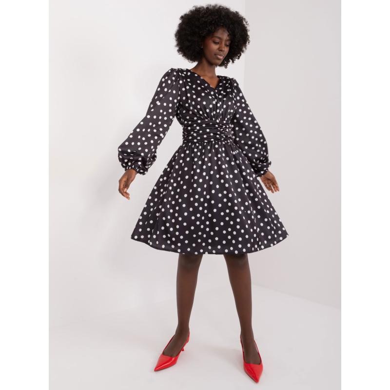 Női ruha fodros ujjakkal TELA fekete