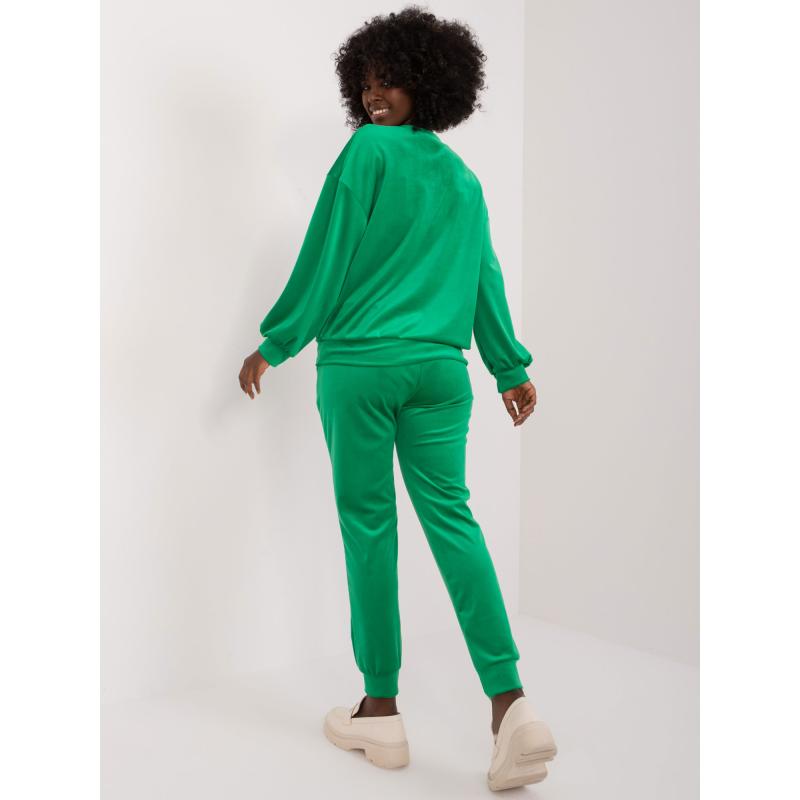 Női kétrészes bársony szett HERA zöld