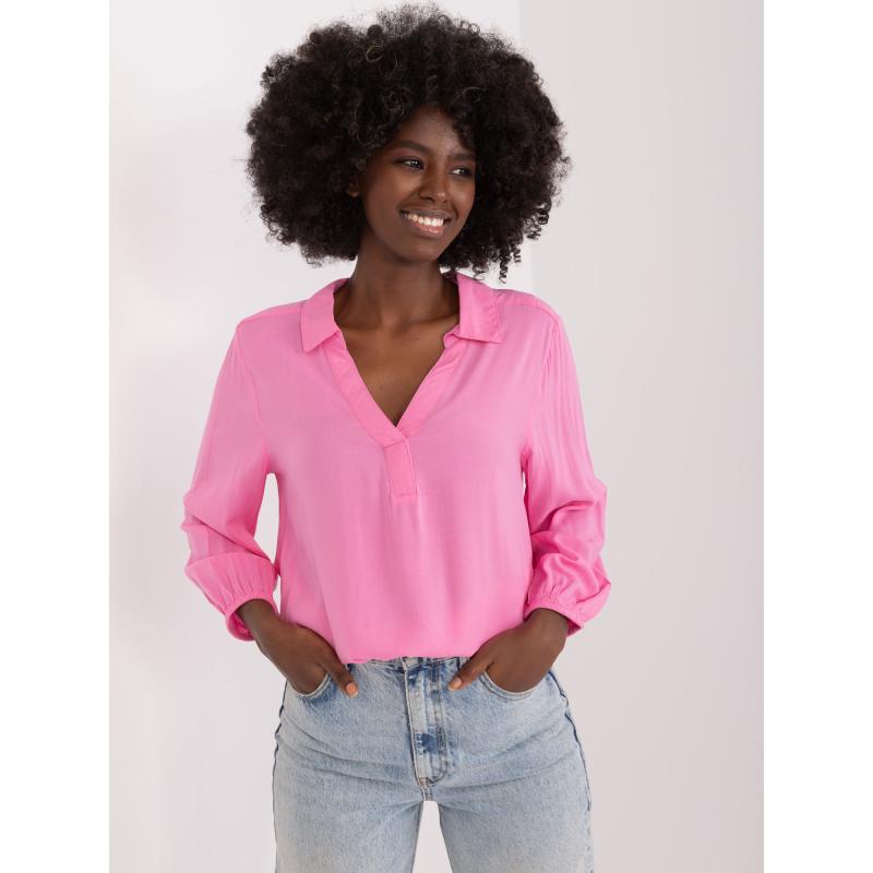 Női V-nyakú blúz SUBLEVEL pink