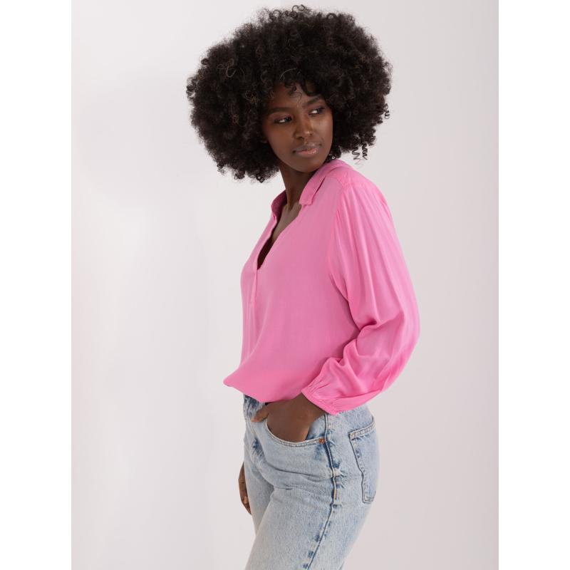 Női V-nyakú blúz SUBLEVEL pink