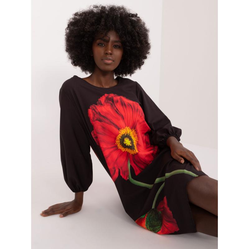 Dámske kvetinové šaty FIWA čierne