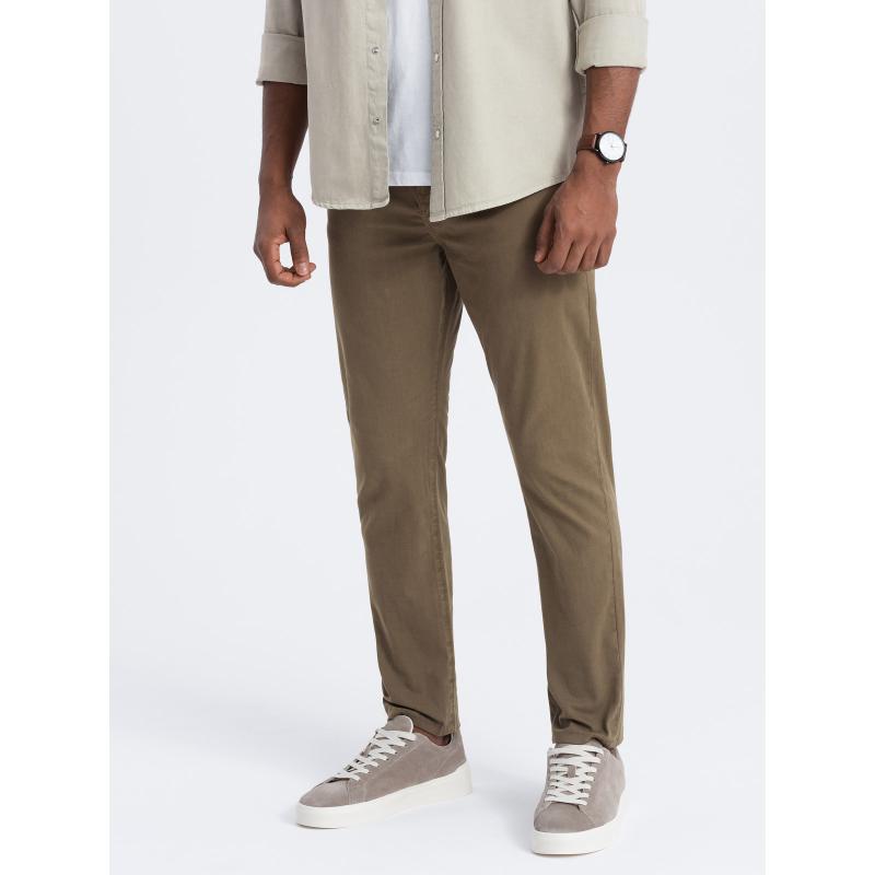 Pánské chino kalhoty V3 OM-PACP-0151 olivové 