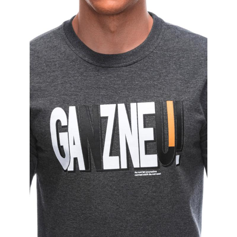 Férfi pulóver B1652 sötétszürke