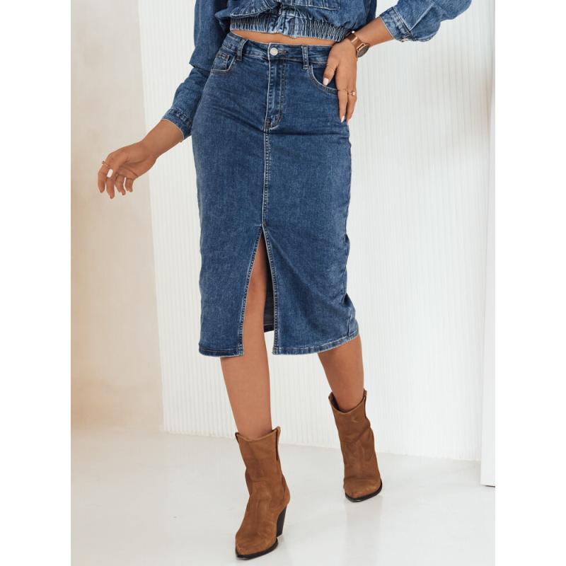 Női midi farmer szoknya LIRONZ kék