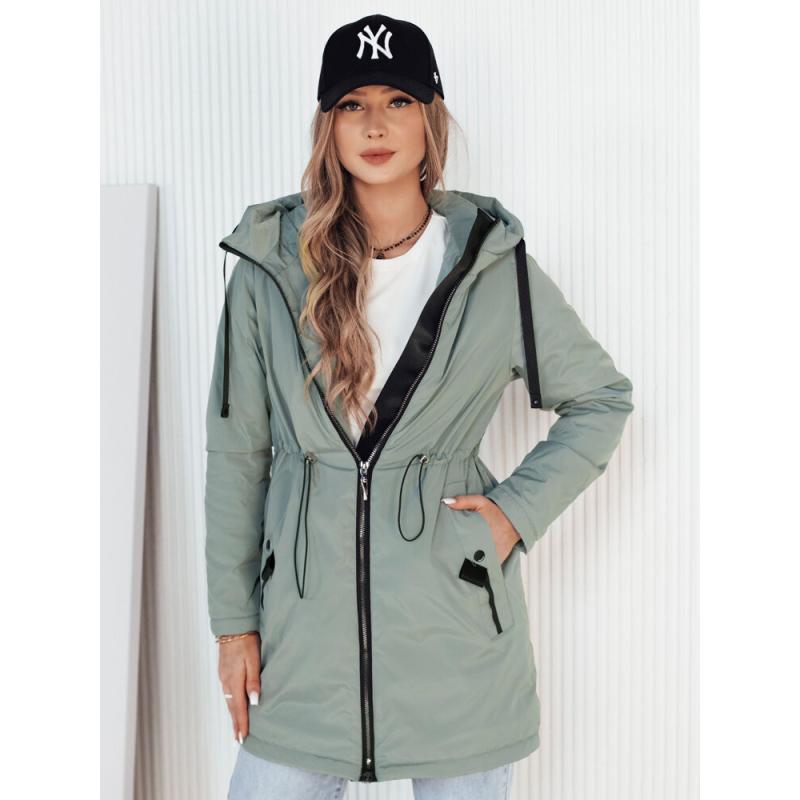 Dámska prešívaná bunda parka GROLIN zelená