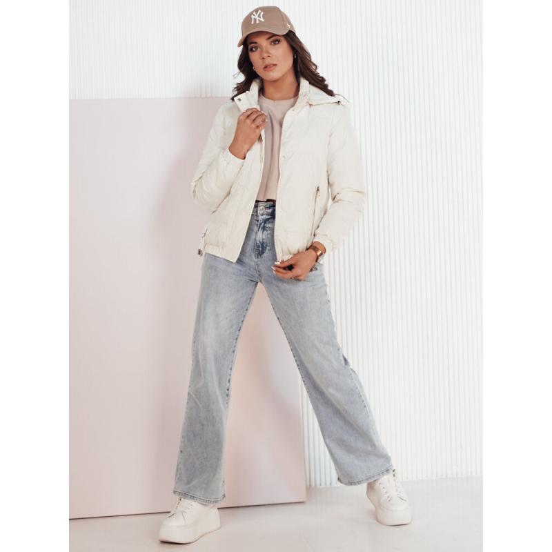 Női steppelt kabát ZERNI fehér